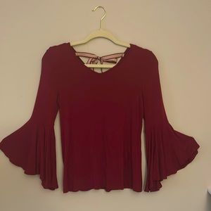 by&by Burgundy/Red Flowy Blouse
